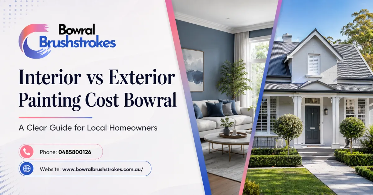 Interior vs exterior painting cost Bowral
